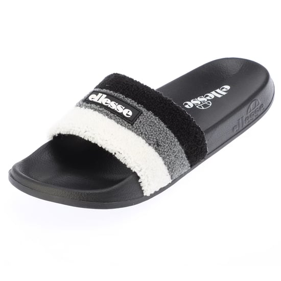 Ellesse Heren-slippers met open teen van badstof en drie strepen (Zwart/Grijs) - Image 4