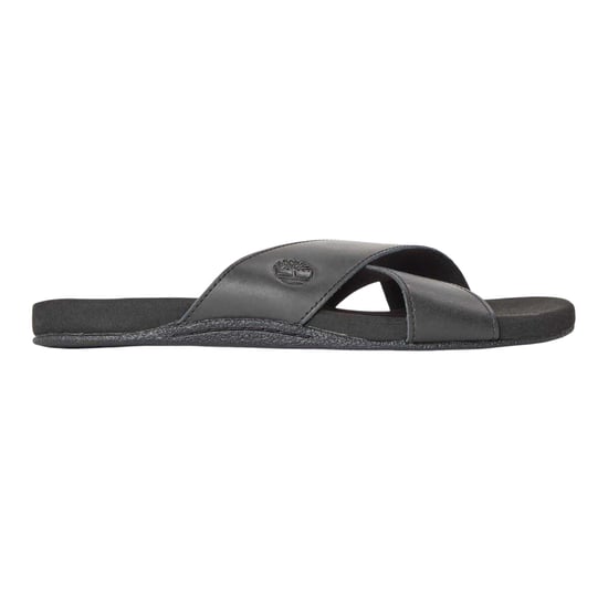 Timberland Leren slippers met gekruiste bandjes voor heren – Seaton Bay (Jet Zwart) - Image 1