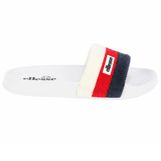 Ellesse Heren-slippers met open teen van badstof en drie strepen (Wit, Rood) - Image 1