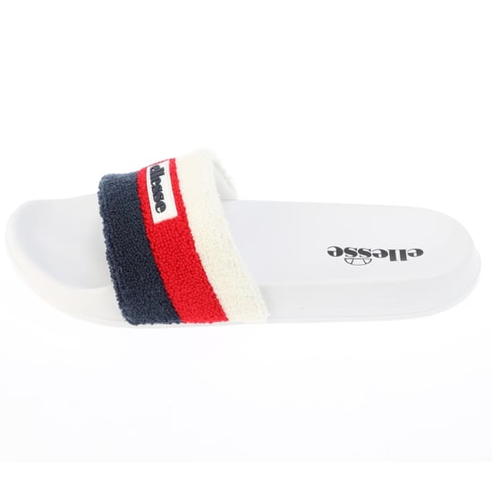 Ellesse Heren-slippers met open teen van badstof en drie strepen (Wit, Rood) - Image 2