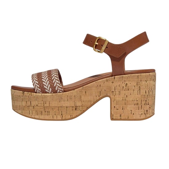 FitFlop Eloise leren plateausandalen voor dames (Tan) - Image 2