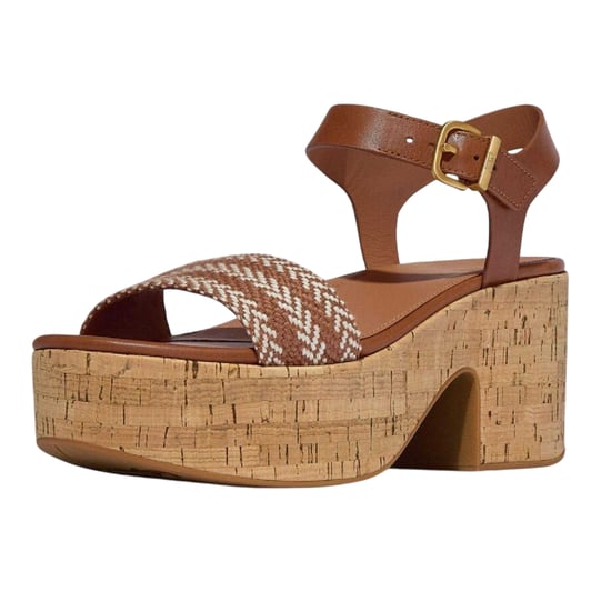 FitFlop Eloise leren plateausandalen voor dames (Tan) - Image 5
