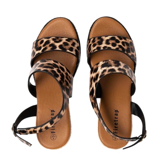 Firetrap Dames Ella Backstrap Wedge Sandalen (Leopard) - Image 3