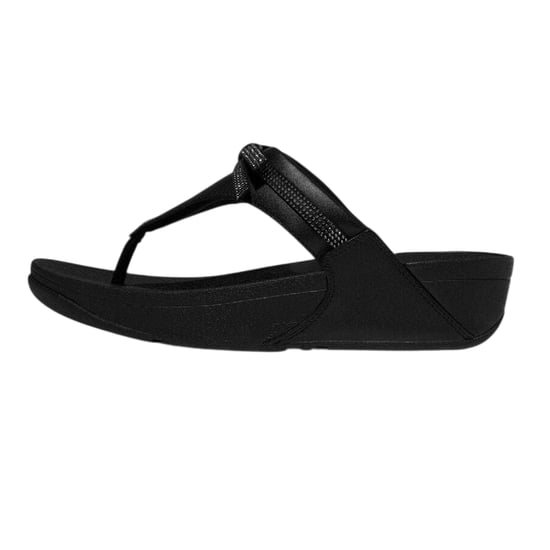 FitFlop Dames Lulu Glitter Strik Leren Tussenstuk Wedge Sandalen (Zwart) - Image 2