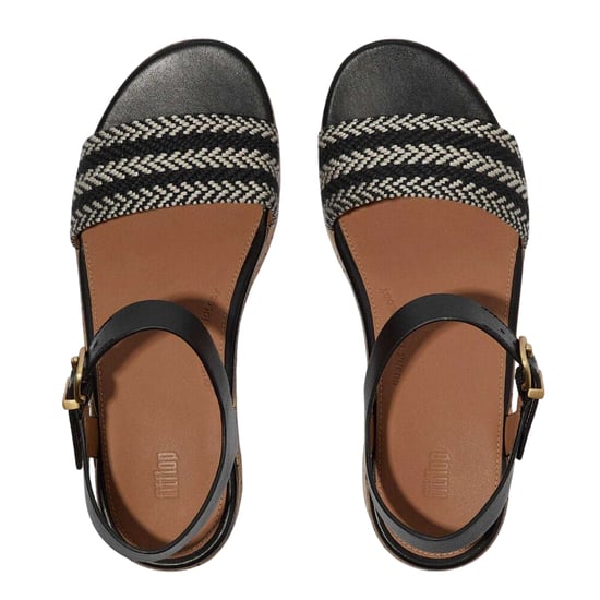 FitFlop Eloise leren plateausandalen voor dames (Zwart) - Image 3