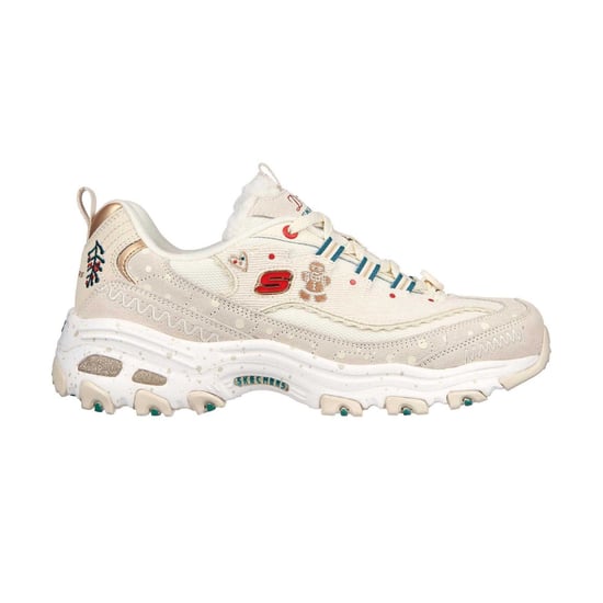 Skechers Dames DLites Kerst Suède Sneakers (Off White) - Image 1