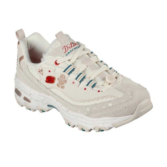 Skechers Dames DLites Kerst Suède Sneakers (Off White) - Image 4