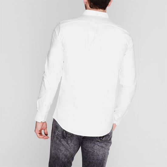 Farah Vintage Oxford-overhemd met lange mouwen en knoopsluiting voor heren (Wit) - Image 4