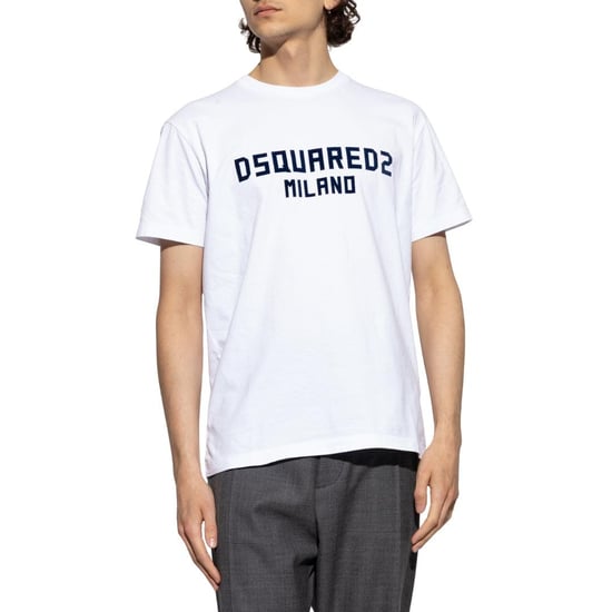 DSquared2 Heren Milano Katoen T-Shirt (Wit, Zwart) - Image 2