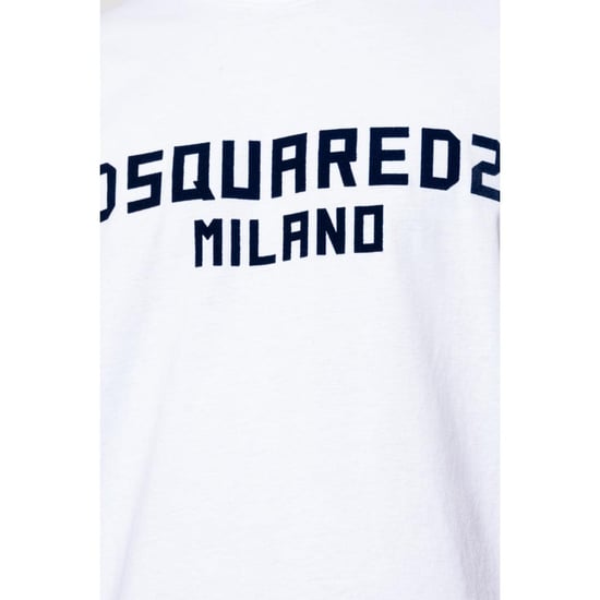 DSquared2 Heren Milano Katoen T-Shirt (Wit, Zwart) - Image 5