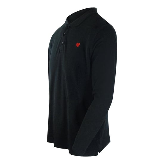 Love Moschino Heren Hart Katoenen Poloshirt Met Lange Mouwen (Zwart) - Image 3