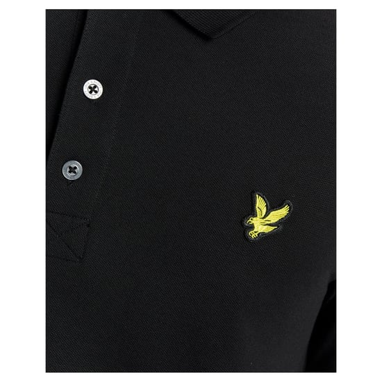 Lyle & Scott Herenpoloshirt met lange mouwen en merklogo op de borst (Jet Zwart) - Image 3