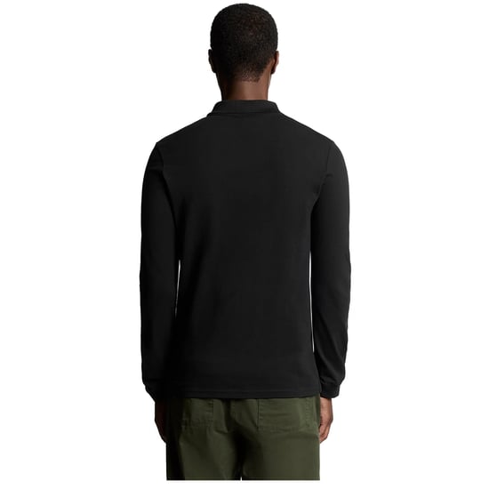 Lyle & Scott Herenpoloshirt met lange mouwen en merklogo op de borst (Jet Zwart) - Image 5