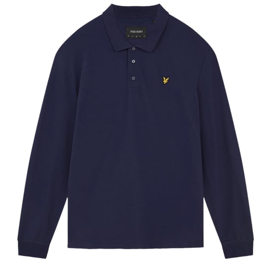 Lyle & Scott Herenpoloshirt met lange mouwen en merklogo op de borst (Marineblauw) - Image 2