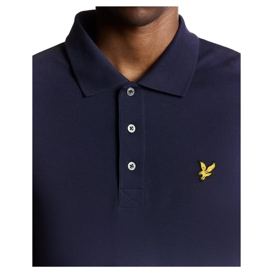 Lyle & Scott Herenpoloshirt met lange mouwen en merklogo op de borst (Marineblauw) - Image 4