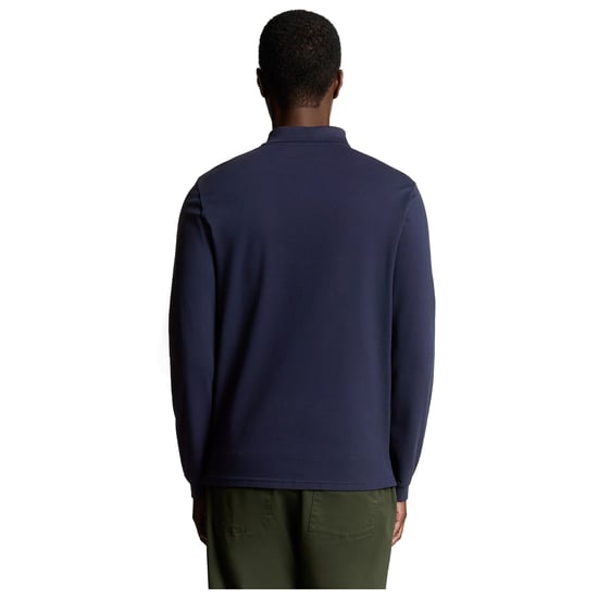 Lyle & Scott Herenpoloshirt met lange mouwen en merklogo op de borst (Marineblauw) - Image 5