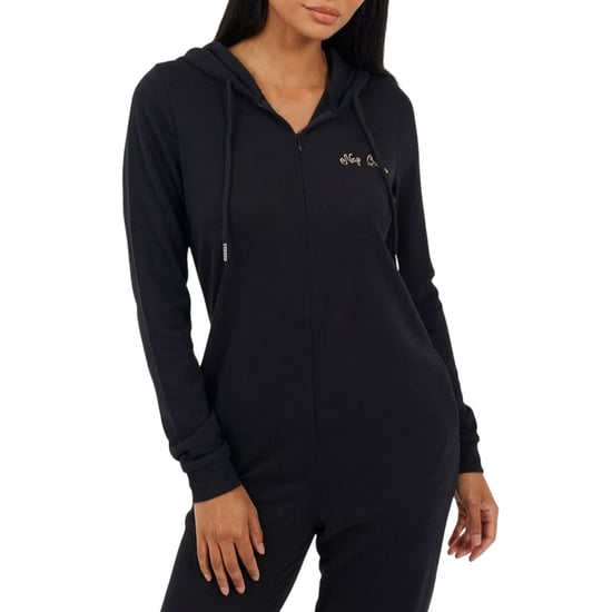 Brave Soul Dames-pyjama met capuchon, lange mouwen en opschrift (Zwart/Rose goud) - Image 1
