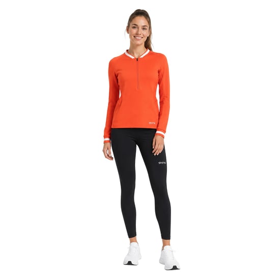 Skins Dames/Dames Quarter Zip Base Layer Top (Rood) - Image 4