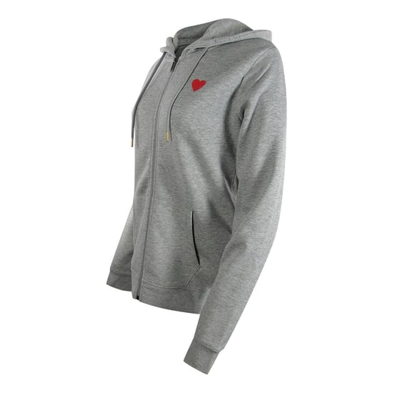 Love Moschino Dames/Dames Hart Katoen Full Zip Hoodie (Grijs/Rood) - Image 3