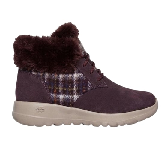Skechers Go Joy Tartan suède sportschoenen voor dames (Bourgondië) - Image 1