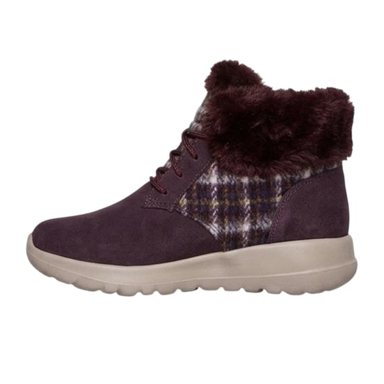 Skechers Go Joy Tartan suède sportschoenen voor dames (Bourgondië) - Image 2
