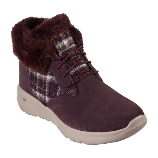 Skechers Go Joy Tartan suède sportschoenen voor dames (Bourgondië) - Image 4