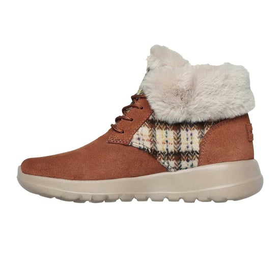 Skechers Go Joy Tartan suède sportschoenen voor dames (Tan) - Image 2