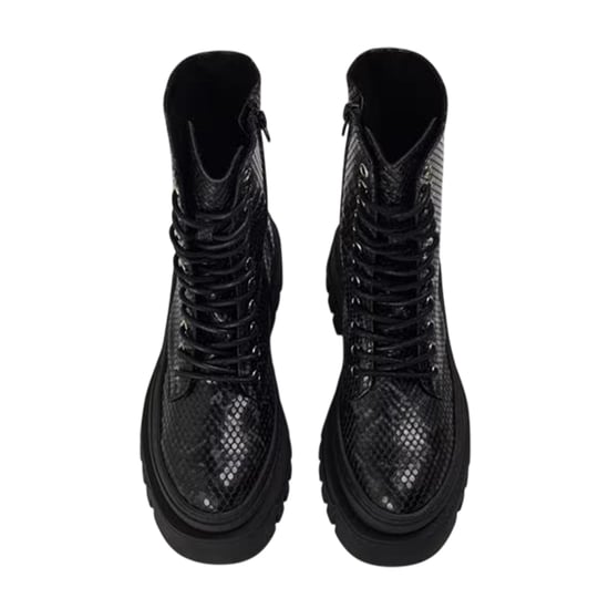 Steve Madden Dames Coast Slangenprint Platform Combat Boots (Zwart) - Image 3