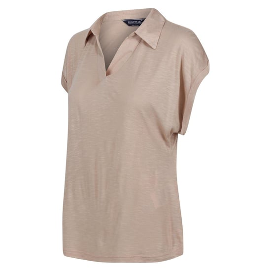 Regatta Dames Effen V-Hals Korte Mouwen Polo Shirt (Sesam) - Image 3
