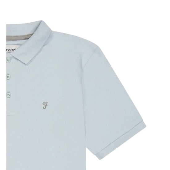 Farah Bugsworth-poloshirt met korte mouwen en borduursel voor jongens (Zoet Water Blauw) - Image 4