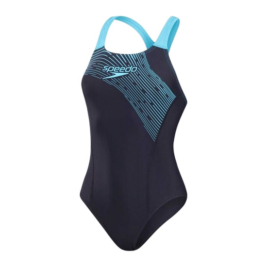 Speedo Dames/Dames Medley Medalist Logo Eéndelig Zwempak (Afdrukken van de marine) - Image 1