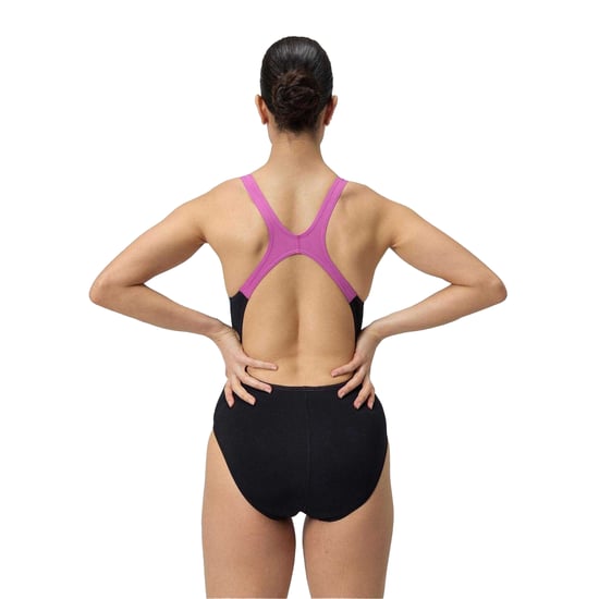 Speedo Dames/dames zwempak uit één stuk (Zwart/roze) - Image 2