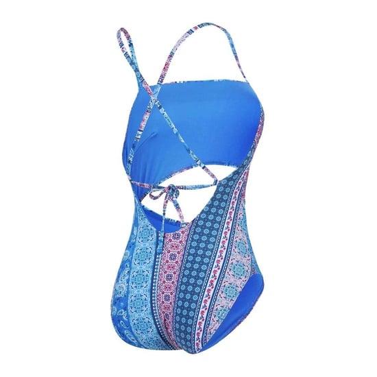Speedo Dames Paisley Zwempak Eénstuk (Blauw/Roze) - Image 2