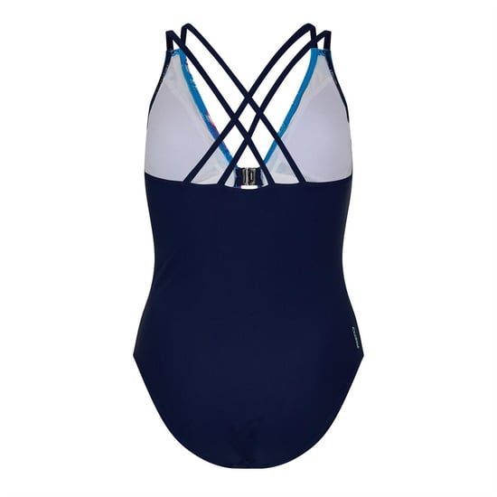 Zoggs Dames Wild Rose Cross Back Éénstuk Badpak (Blauw) - Image 2