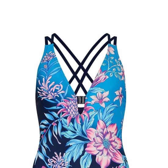 Zoggs Dames Wild Rose Cross Back Éénstuk Badpak (Blauw) - Image 3