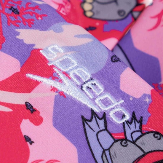 Speedo Meisjeszwempak met ruches en dierenprint (Roze) - Image 3