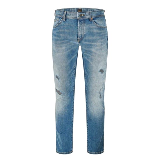Boss Heren Versleten 5 Zakjes Slim Jeans (Marineblauw) - Image 1