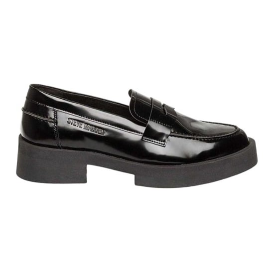 Steve Madden Dames Marina casual penny loafers van lakleer met lage blokhak (Zwart) - Image 1