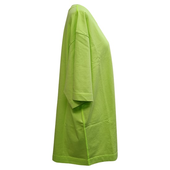 Acne Studios Erin Stamp T-shirtjurk van katoen in neon groen - Image 5