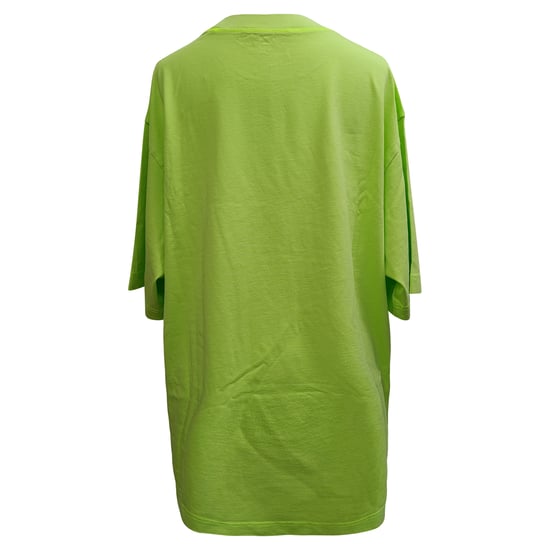 Acne Studios Erin Stamp T-shirtjurk van katoen in neon groen - Image 6