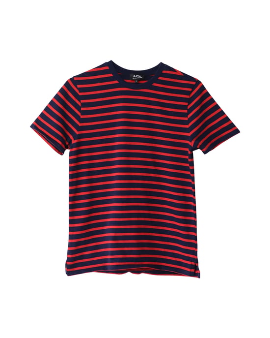 A.P.C. gestreept T-shirt van rood katoen - Image 1