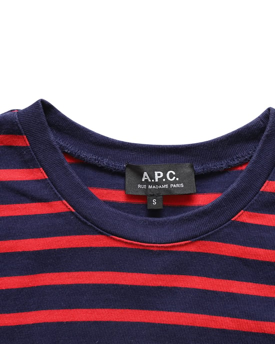 A.P.C. gestreept T-shirt van rood katoen - Image 3