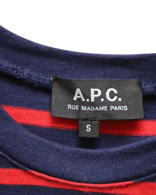 A.P.C. gestreept T-shirt van rood katoen - Image 4