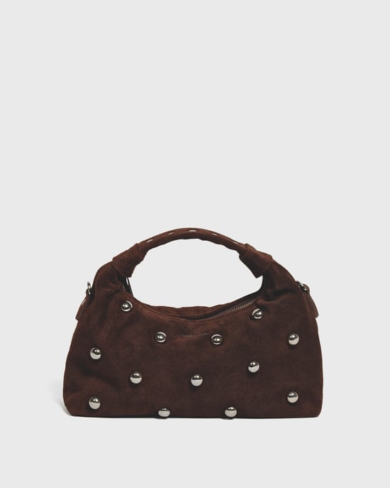 Dandy Rivet Suede Chocolade Tas - Image 1