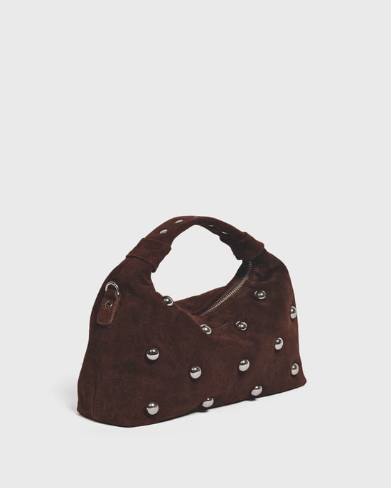 Dandy Rivet Suede Chocolade Tas - Image 2