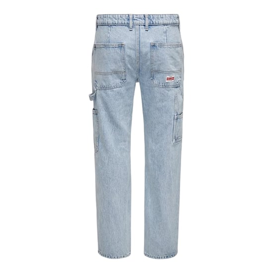 Only Herenjeans in denim, ‘Carpenter’-stijl, met relaxte pasvorm (Licht Denim Blauw) - Image 2