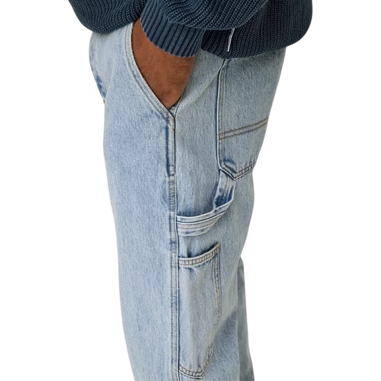 Only Herenjeans in denim, ‘Carpenter’-stijl, met relaxte pasvorm (Licht Denim Blauw) - Image 3