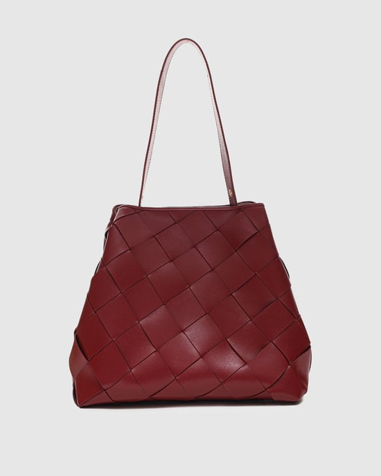 Chiara Vlochten Florence Maroon met Goud Tas - Image 1