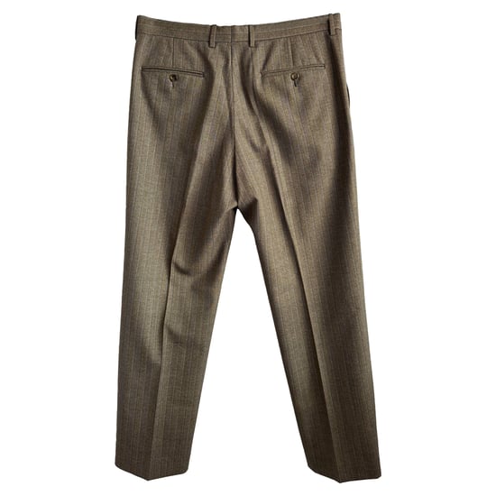 Gucci gestreepte broek met visgraatmotief in bruine wol - Image 2