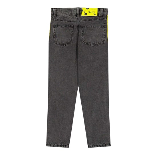 Off White Kinderjeans van gewassen denim met logo, 5 zakken en een rechte pasvorm (Grijs/Geel) - Image 3
